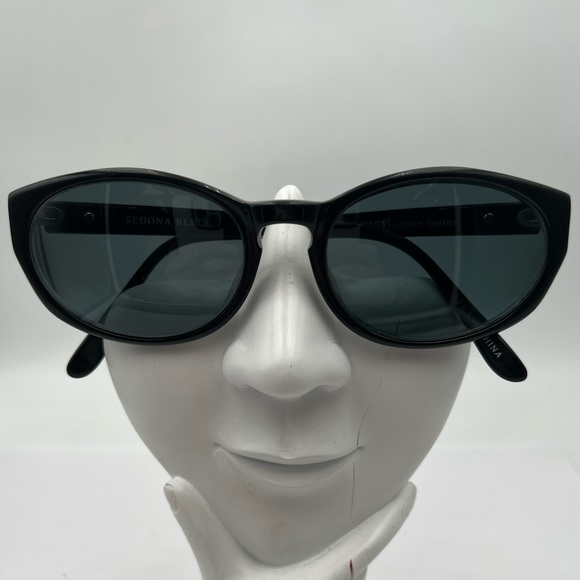 Vintage Suncatchers Sedona Black Oval Sunglasses Frames - Picture 1 of 6
